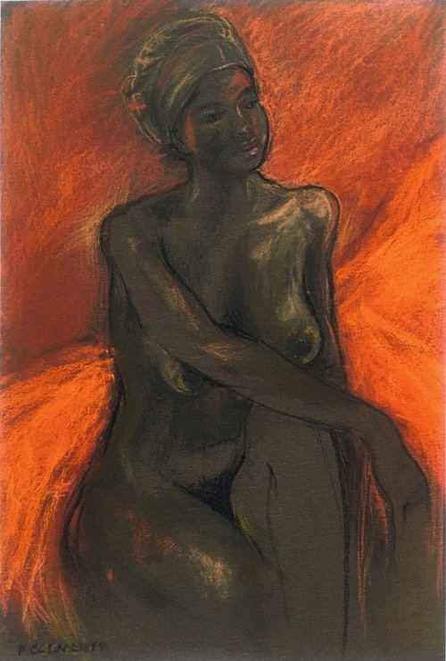 Nude Study with Orange by Patricia Clements