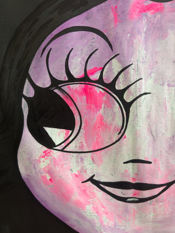 old cartoon girl face