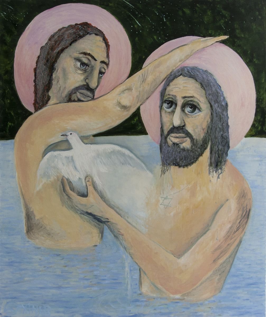 Swimming In The Jordan River. By Leo Baxiner, 39 X 47, Artwork For Sale On Artfinder