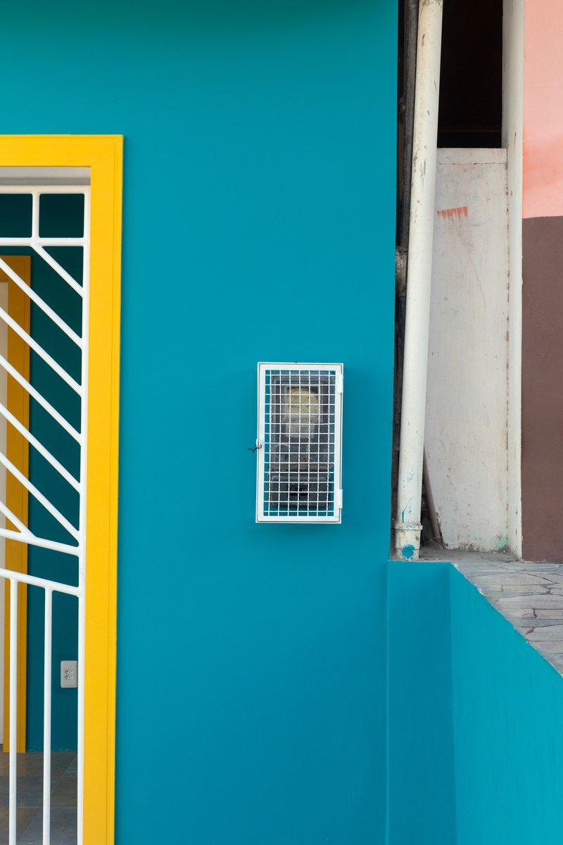 Geometric Abstract Photograph By Chiara Vignudelli, 12 X 18, Blue Urban Contrast, Original Artwork