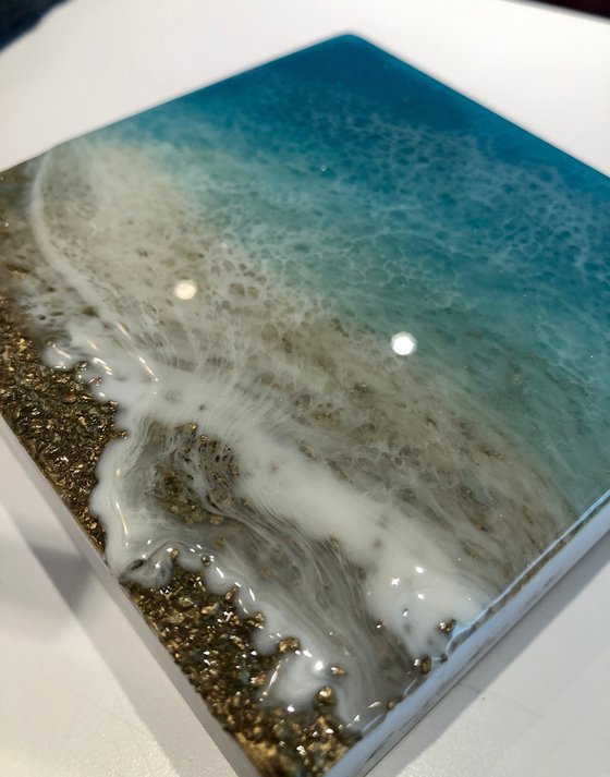 Teal Waves #16 miniature ocean