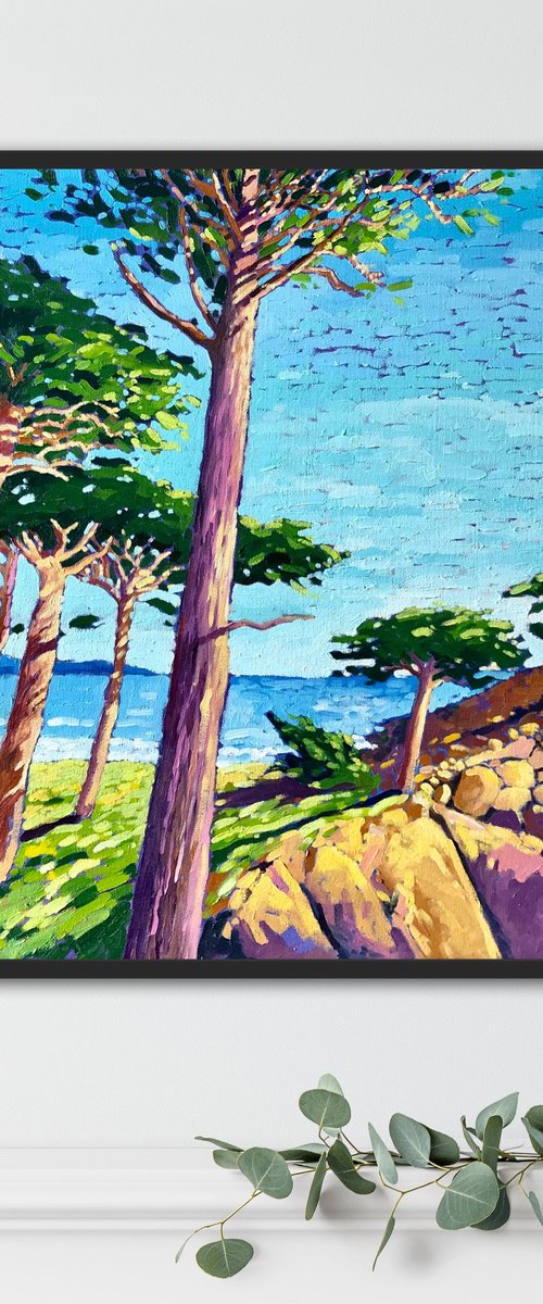 Cypress trees in California by Volodymyr Smoliak