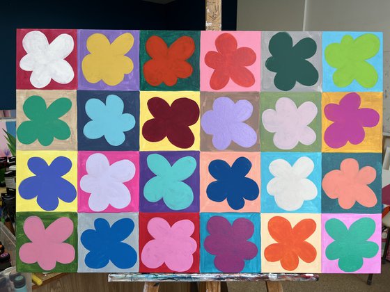 Warhol‑Style Colorful Flowers