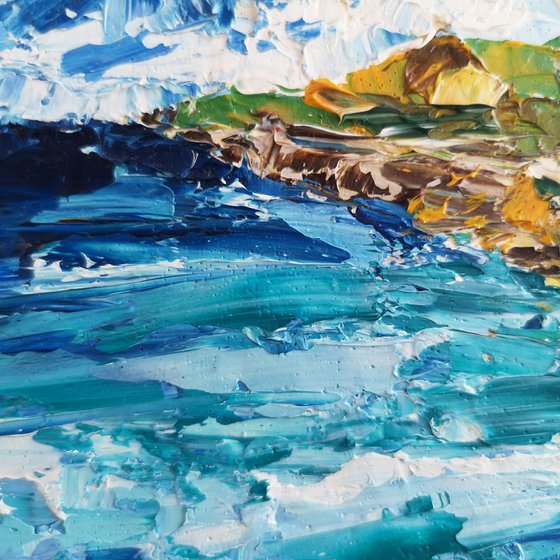 Impasto abstract seascape painting "Sea"