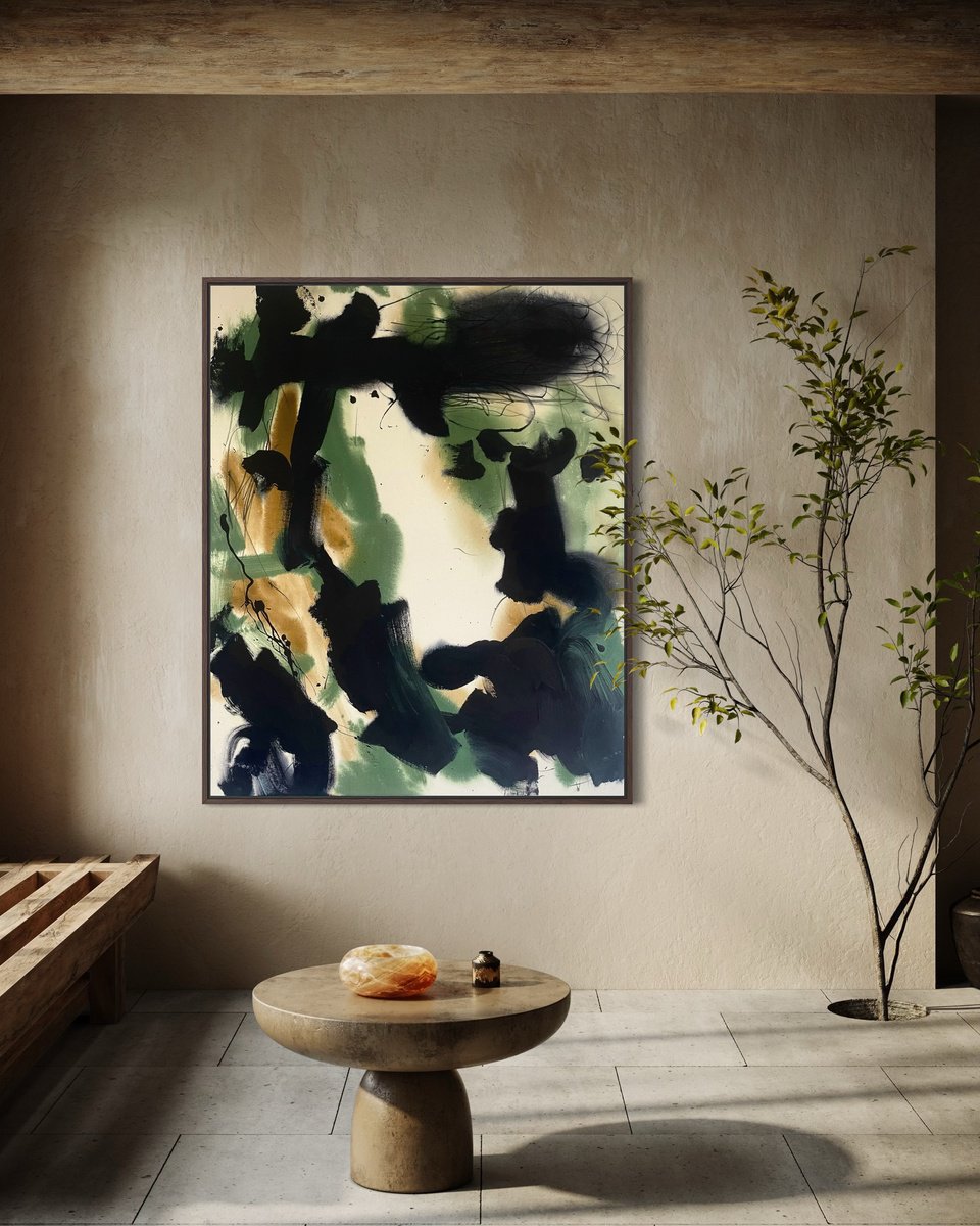 Abstract Painting By Evgenia Makarova, 31 X 39, Nowth Upon Nacht, Original Artwork