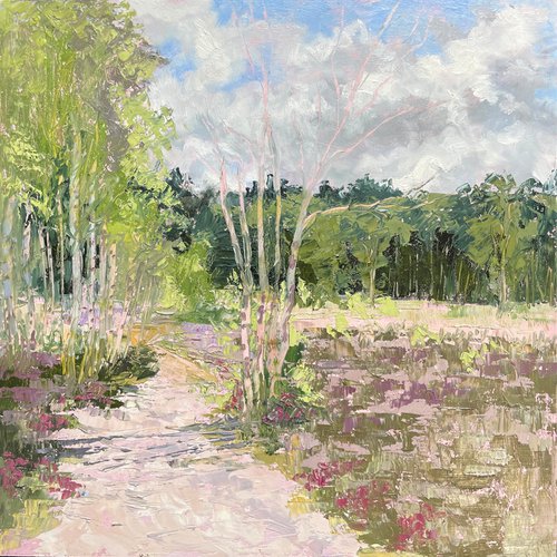 Heather and Birch Surrey Common by Hannah  Bruce