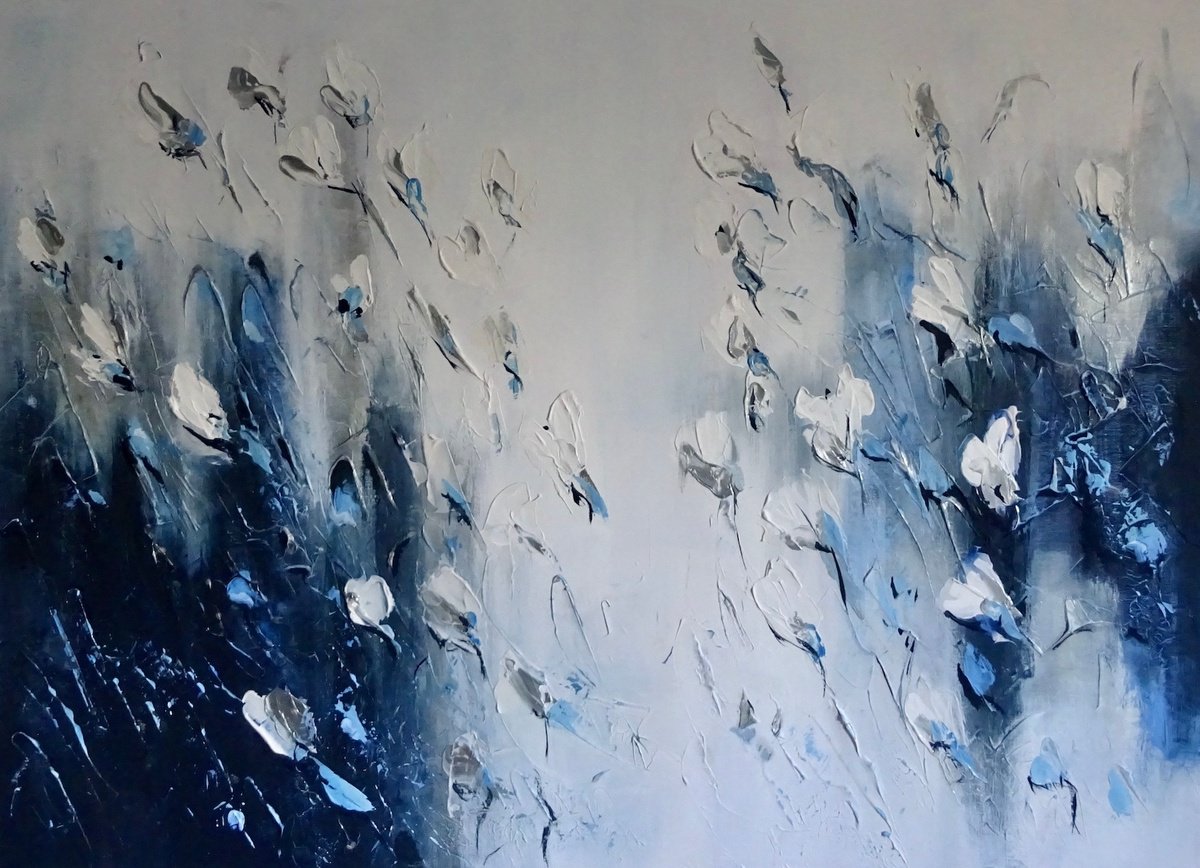 Abstract Acrylic Painting By Mel Davies Original Art, 40 X 30", One Day I