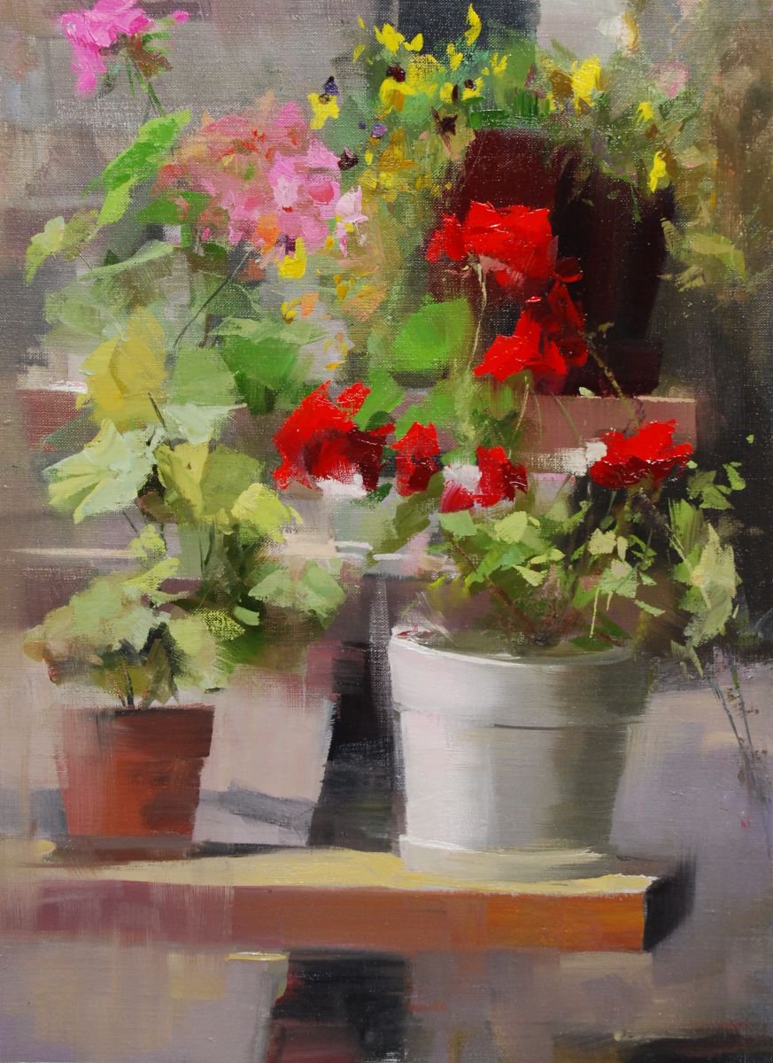 Still life painting,  White Red  by Yuri Pysar