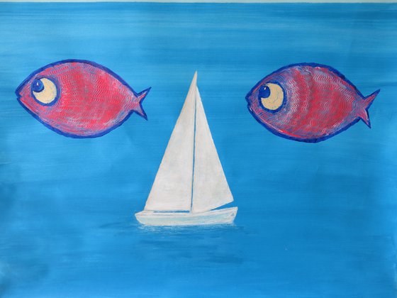 Fish and sailboat