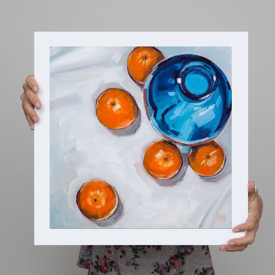 Oranges + Blue Vase - Print