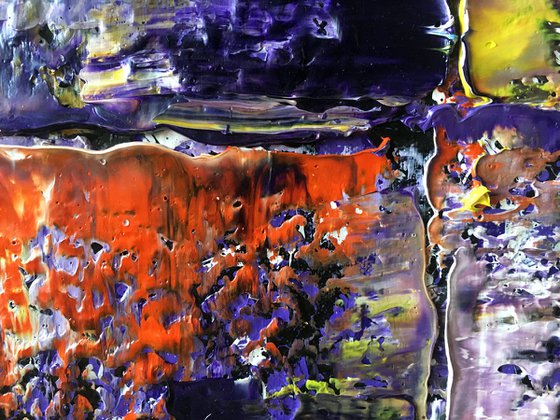 "Rock Me In Purple" - Original Large PMS Oil Painting On Canvas - 36 x 18 inches