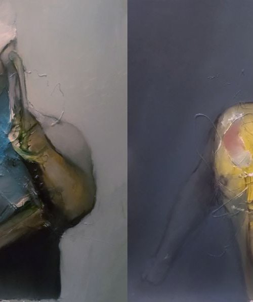 Worries and Plays Diptych by Mladen Ilic