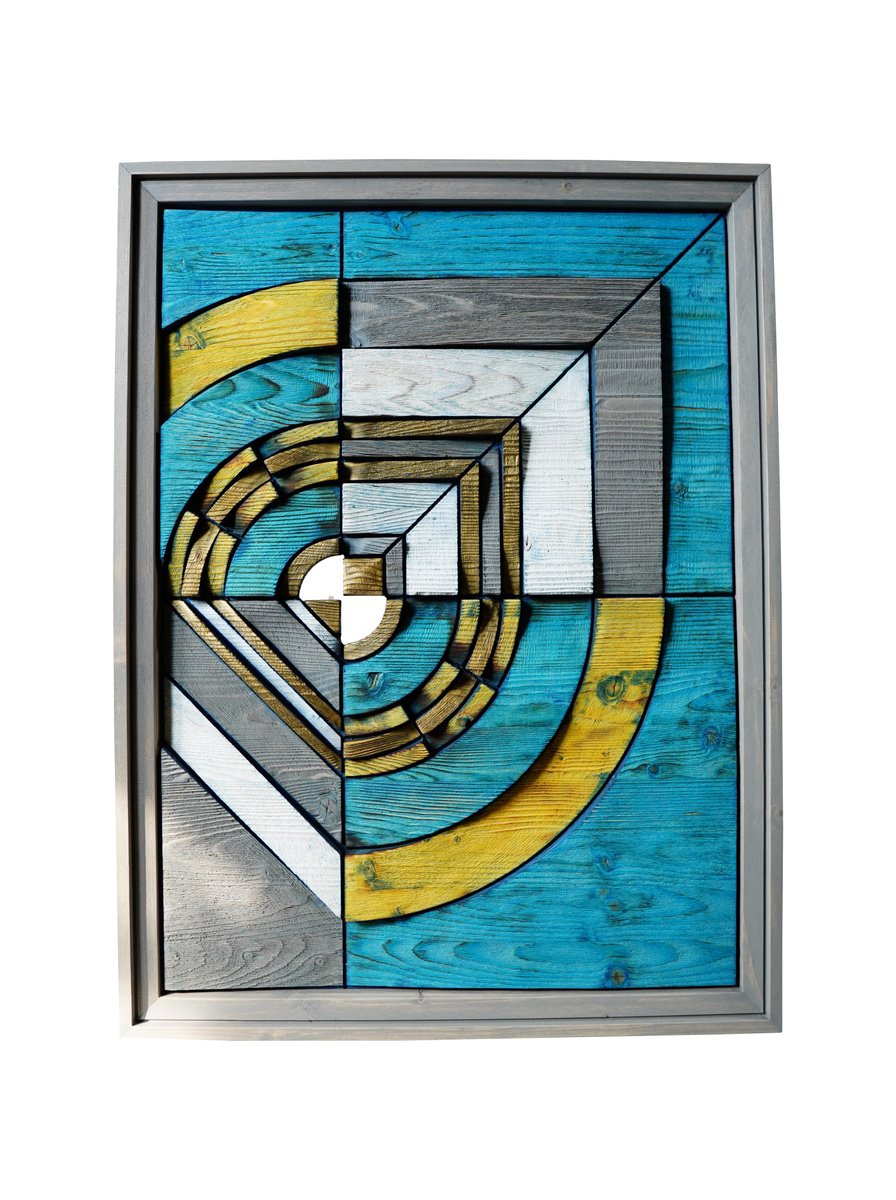 Urban And Pop Landscape Relief By Sava Draganov, 19 X 25", "Kite", Original Artwork