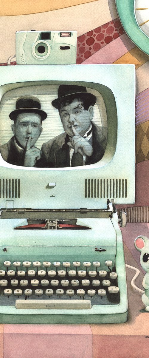 Computer with silent movie player by REME Jr.