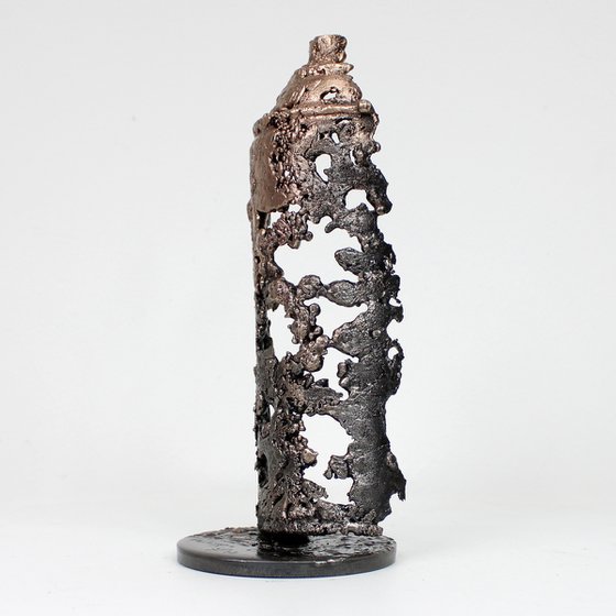 Spray can 9-22 - Bomb spray metal sculpture steel and bronze