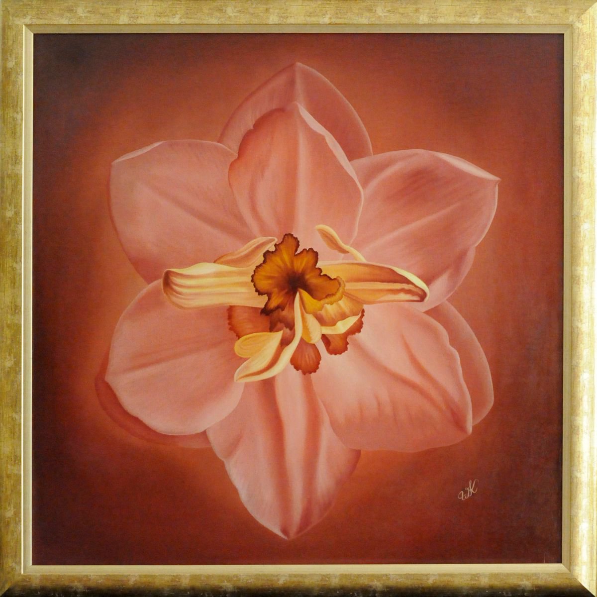 Flower in Dark Pink 94A�94 cm by Waldemar Kaliczak