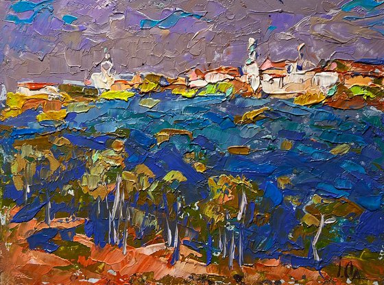 Covered with grey clouds