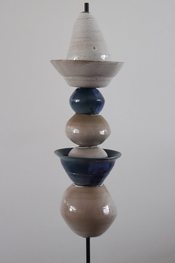 Ceramic sculpture tower N°01