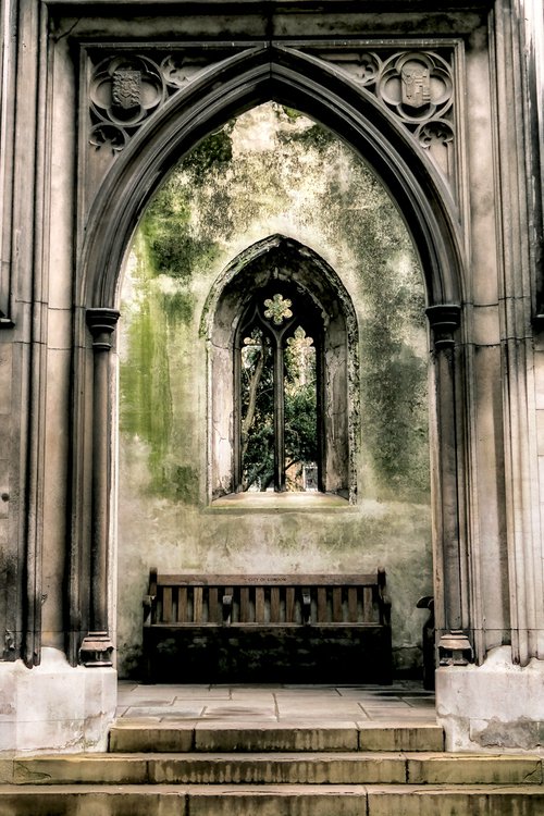 Church window : Take a seat  (Limited edition  1/20) 16" X 24" by Laura Fitzpatrick