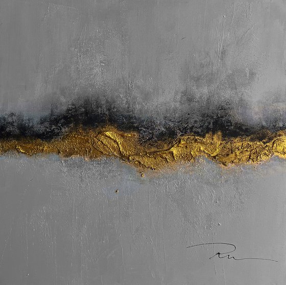 Abstract Gold and Gray Minimalism
