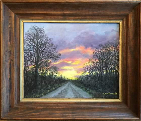 December Journey by K. McDermott - oil on 8X10 inch canvas (SOLD)