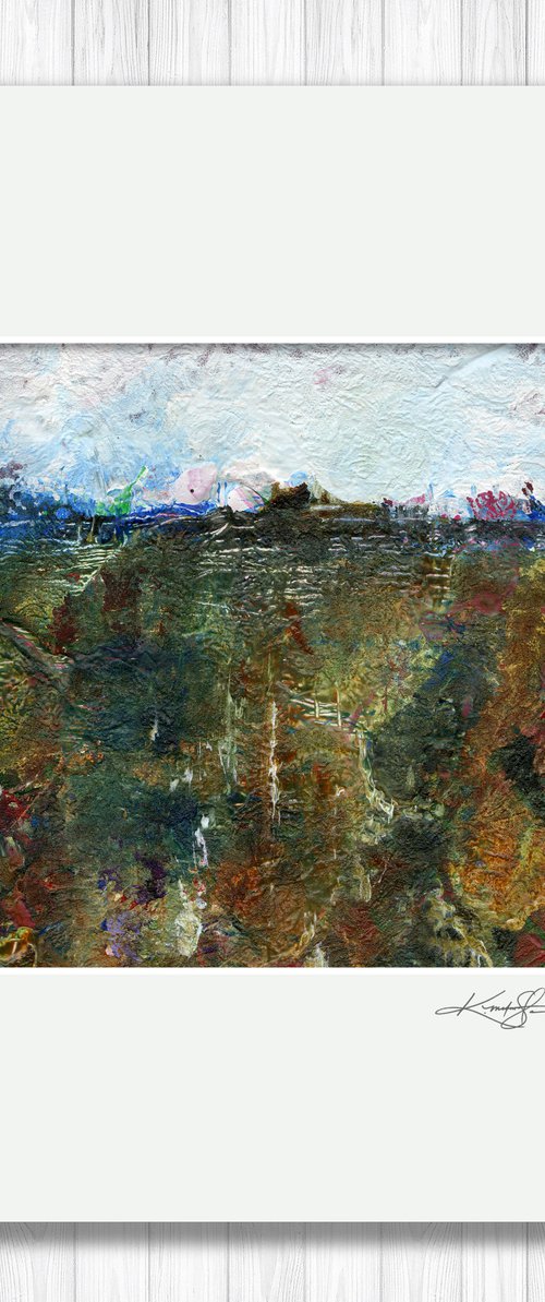 Mystic Land 2 - Textural Landscape Painting on Fabric by Kathy Morton Stanion by Kathy Morton Stanion