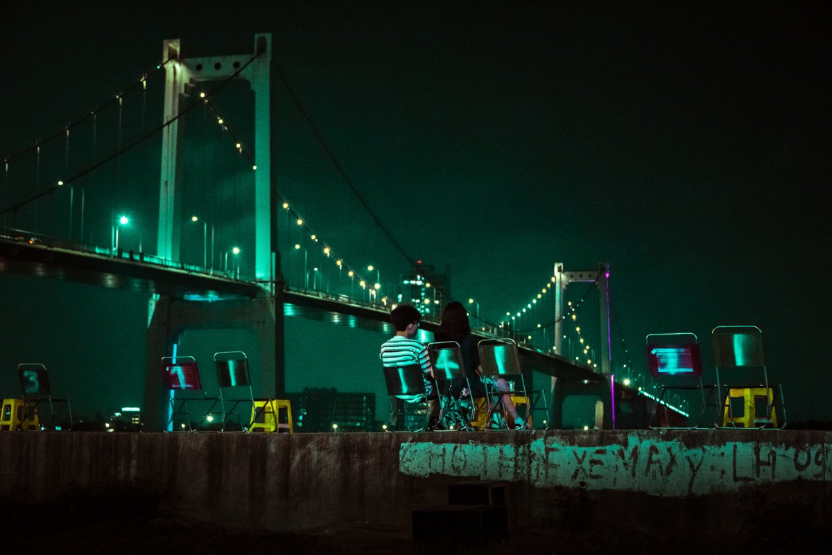 Photorealistic Cityscapes Photograph By Serge Horta, 24 X 17", Riverside Seating No.1, Original Artwork