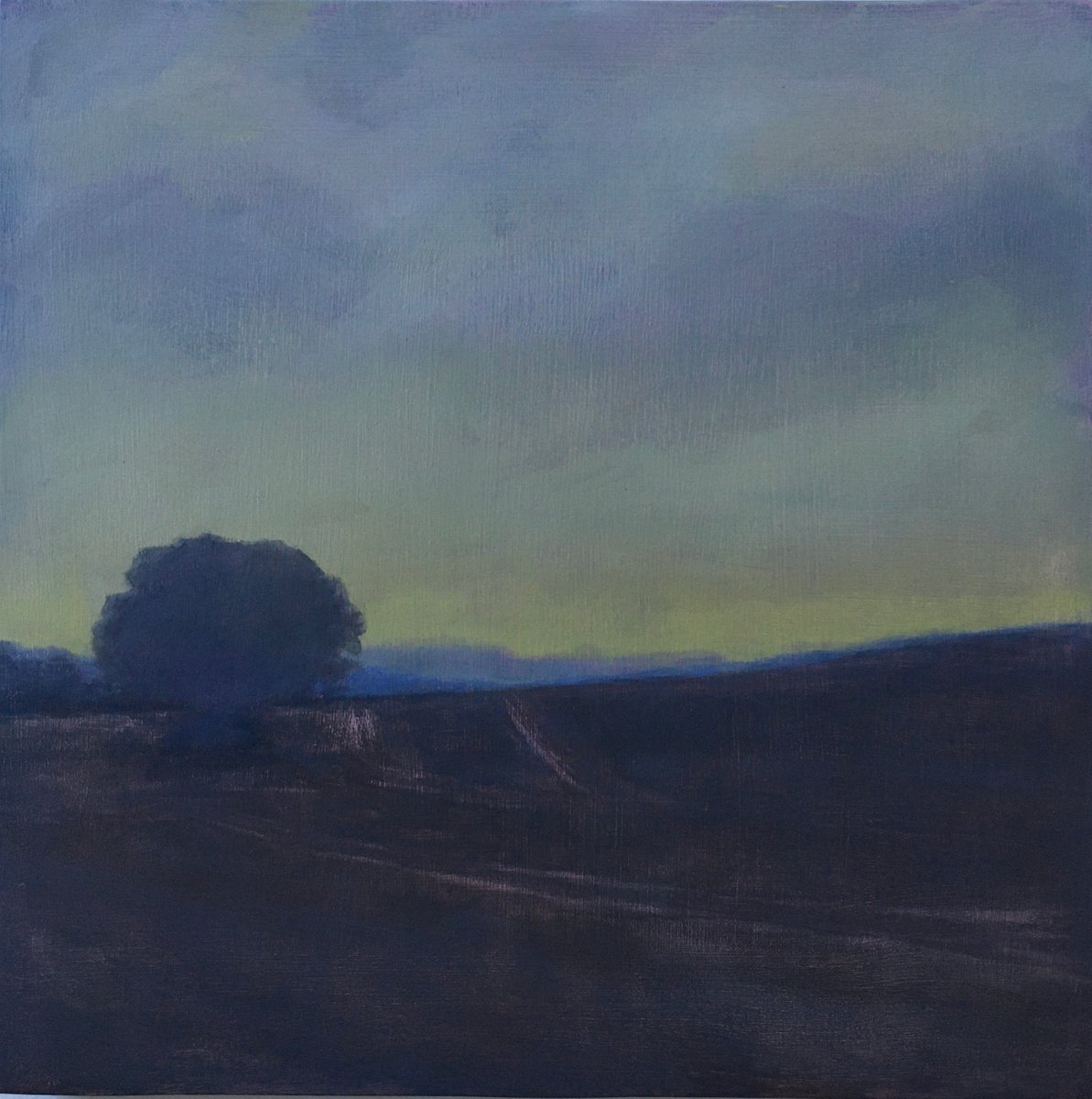 Organic Landscape Oil Painting By Lizzie Butler, 12 X 12", Remains Of The Day, Original Artwork