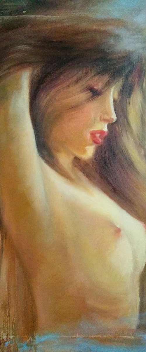 Naked Woman Erotic Nudity by Anastasia Art Line