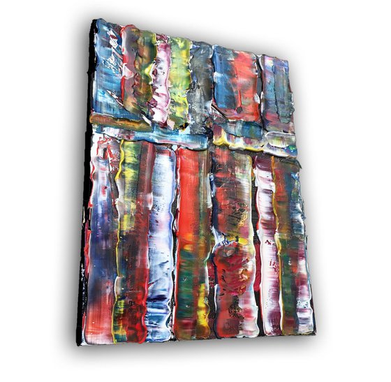 "Polarized Series" - Original Diptych PMS Abstract Oil Paintings On Canvas - 18" x 12"