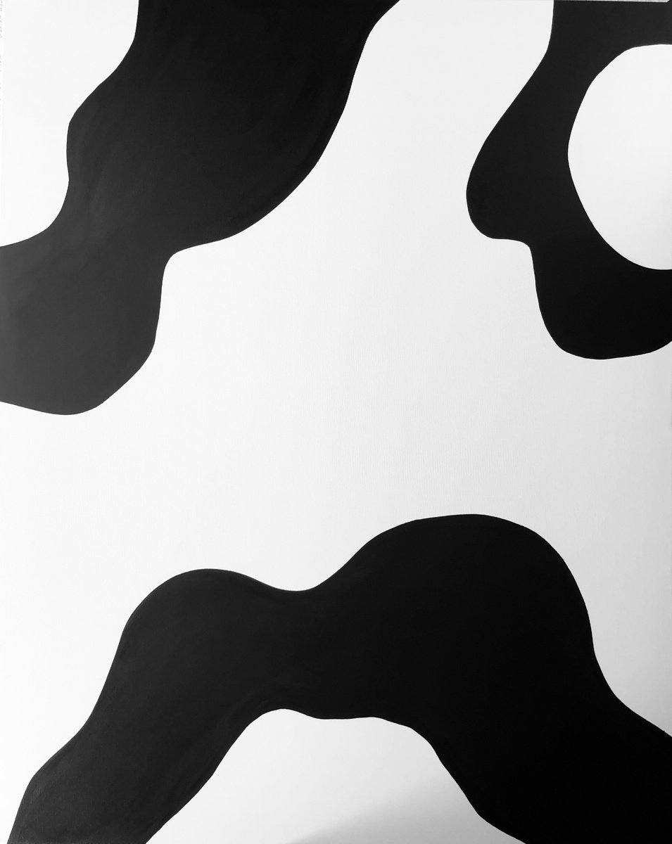 -?Black clouds on white sky-, XXL monochrome minimalism by Nataliia Krykun