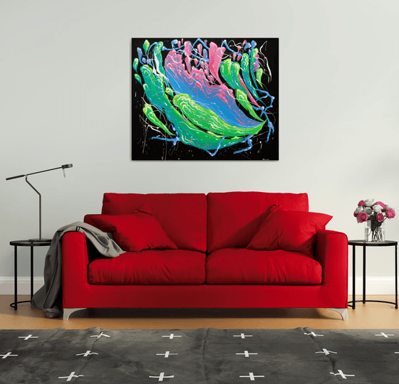 Abstract Sea Ocean Canvas XXL. Abstraction water. Street art, graffiti style