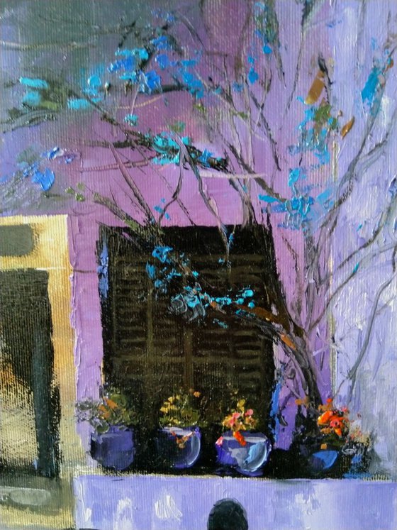 Purple garden(30x40cm, oil painting, ready to hang)