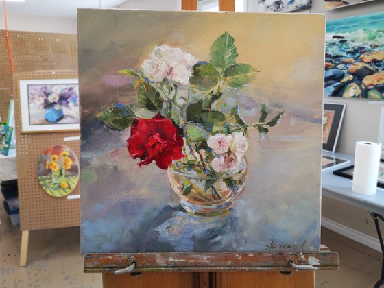 Wild roses (14x14'')