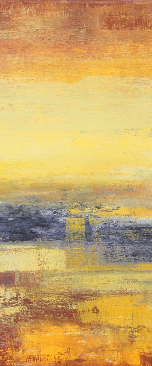 Yellow and Grey Abstract by Elizabeth Moran
