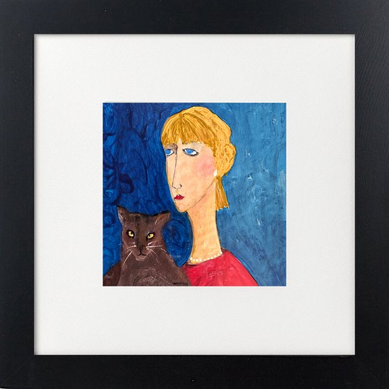 Fed up girl with Cat