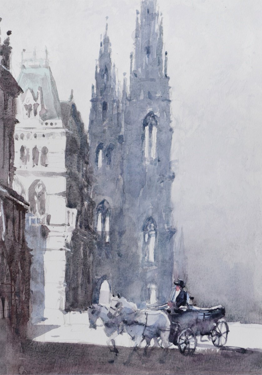 VIenna streets (Wien) by Goran Zigolic Watercolors