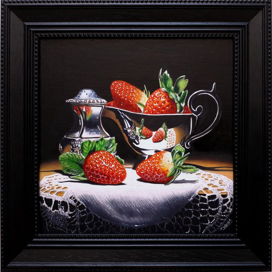 Strawberries in silver