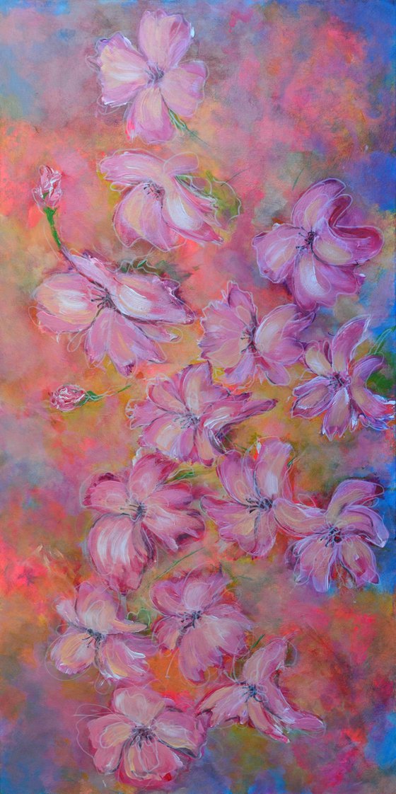 Misty Flowers - Extra Large  Abstract floral art