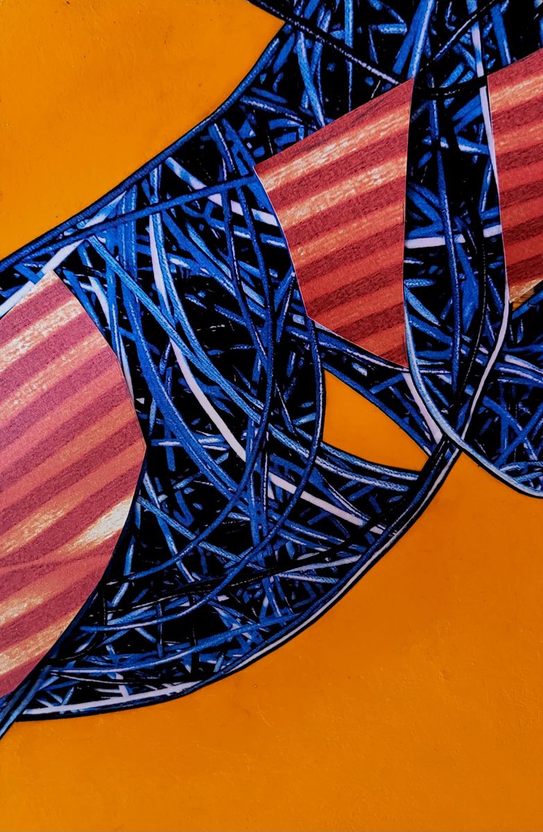 Abstract Acrylic Painting By Juan Pita, 8 X 12", Cybergraph (S10), Original Artwork