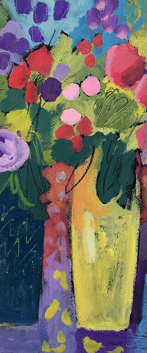 Two Vases of Summer Flowers II by Jan Rippingham