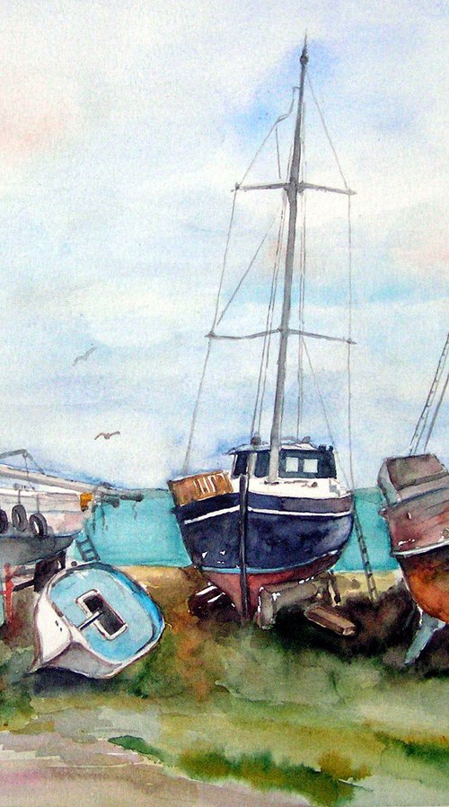 OLD BOATS IN JERISOS by Zoran Mihajlović Muza