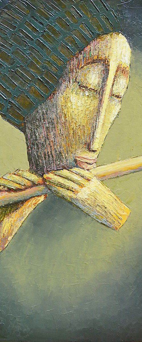 Hout Fluit (40cmx50cmx1.6cm) by Zhana Viel