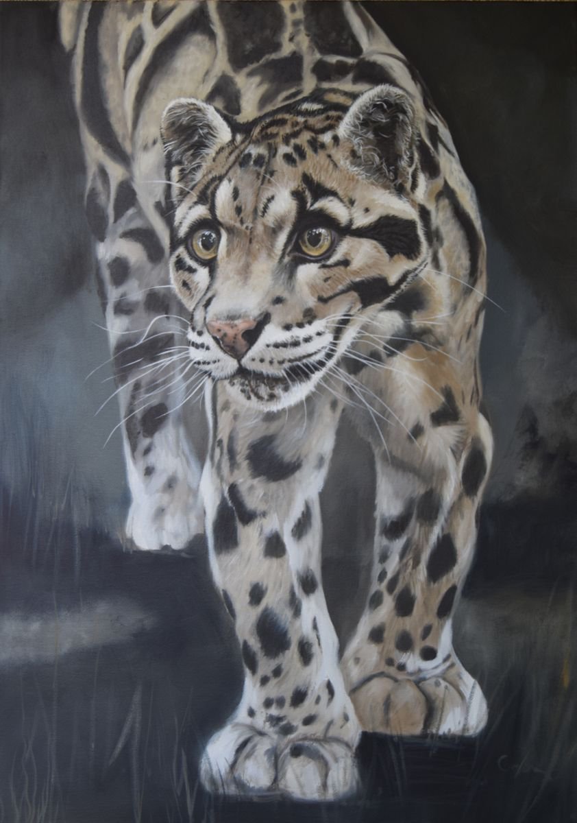 Expressive Animal Oil Painting By Nicola Colbran, 20 X 28", 