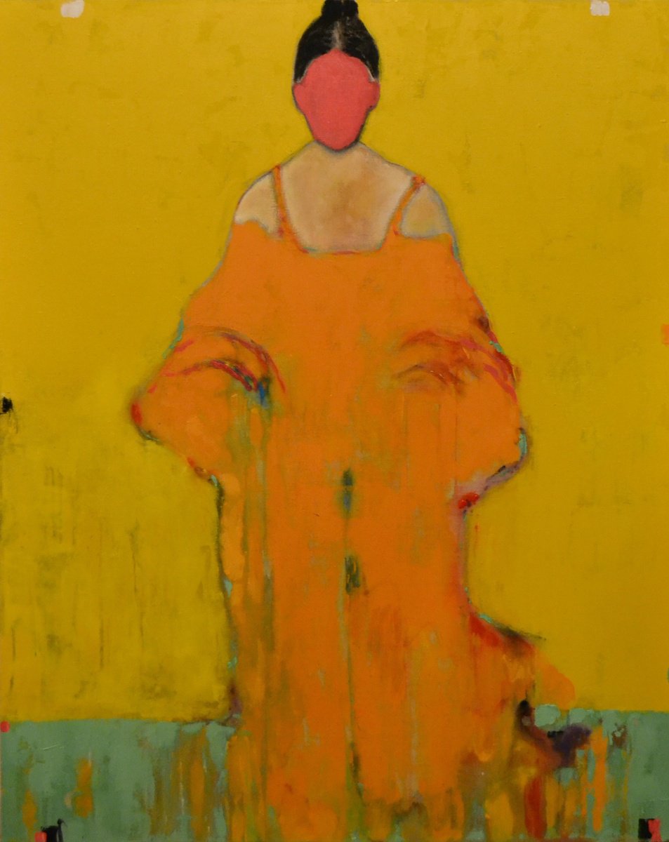 Abstract Painting By Gela Mikava, 31 X 39, The Alienatino Series, Original Artwork