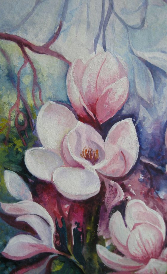 Beauty of spring - magnolia floral art