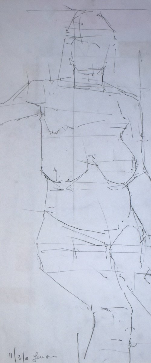 Study of a female Nude - Life Drawing No 524 by Ian McKay