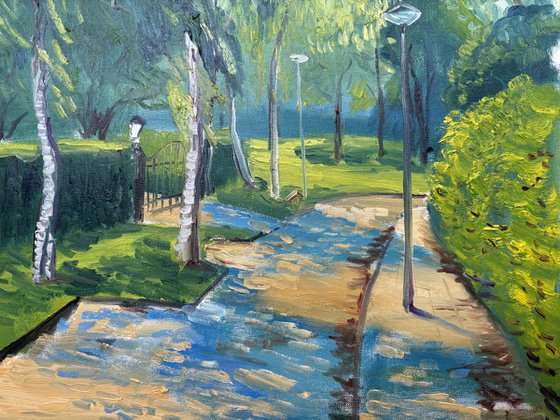 Sun-Dappled Path: Plein Air