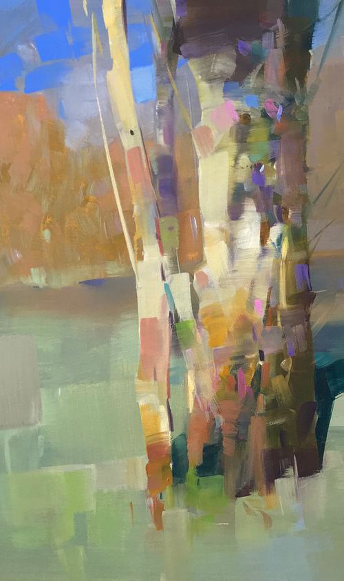 Autumn Trees, Original oil painting, Handmade artwork, One of a kind by Vahe Yeremyan