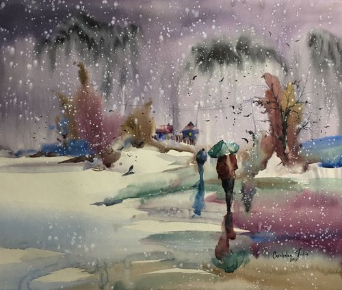 "First snow" by Iulia Carchelan